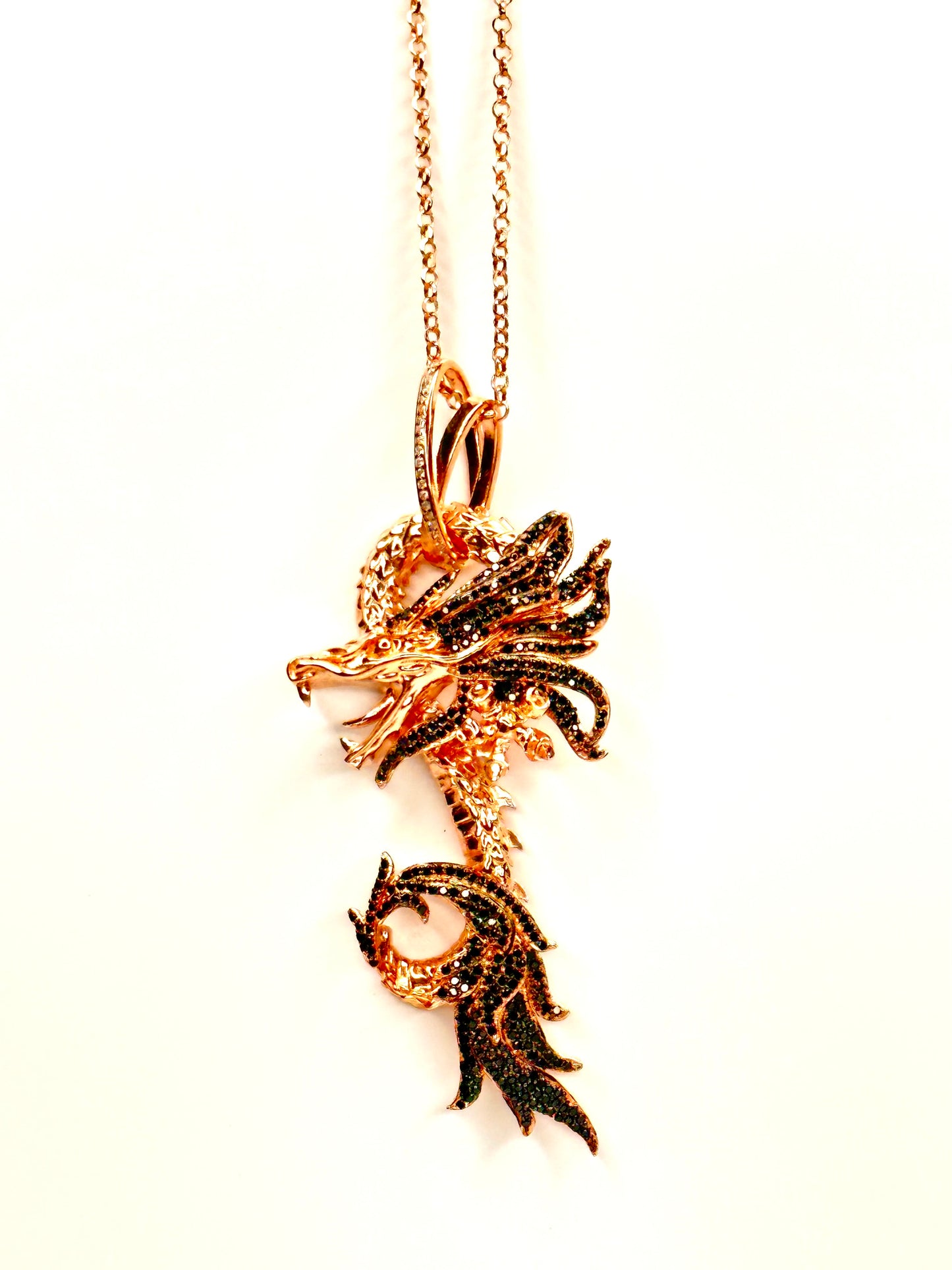 Black Rose Dragon Necklace