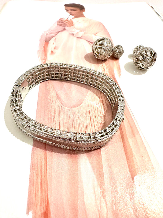 Swarovski Top Küpe Bilezik Seti