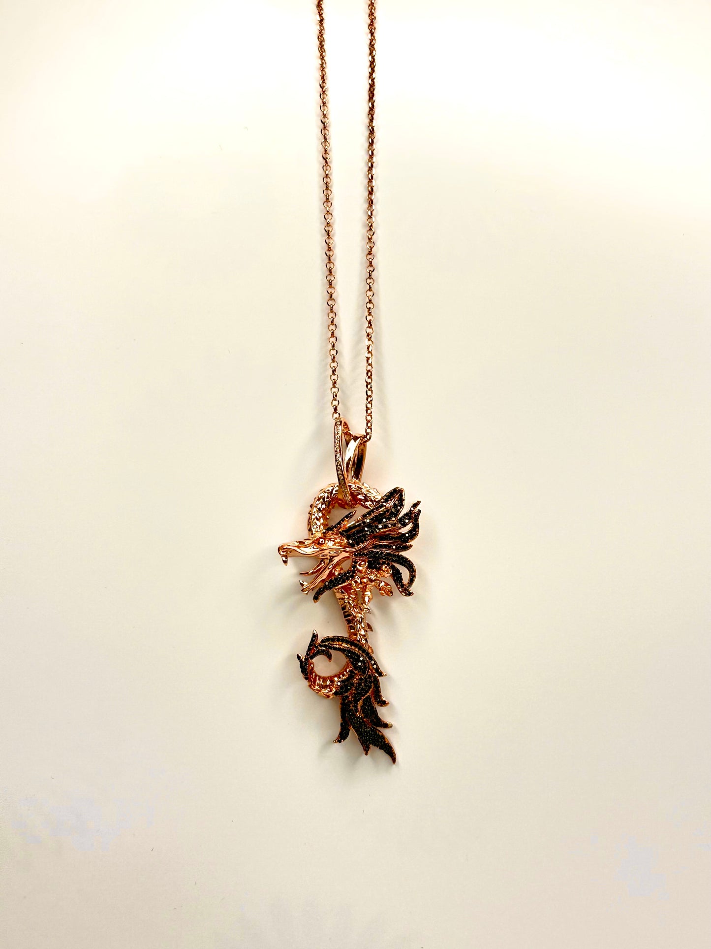 Black Rose Dragon Necklace