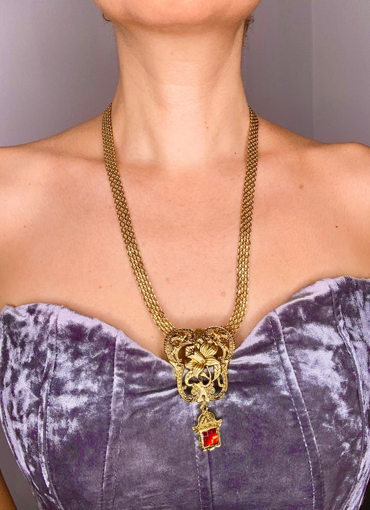 Kırmızı Antik Kolye