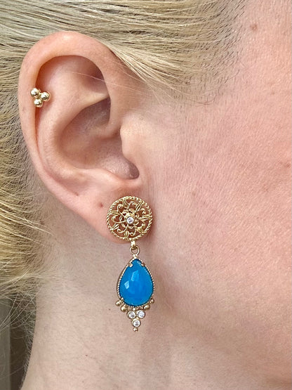 Blue Star Sparkle Earrings
