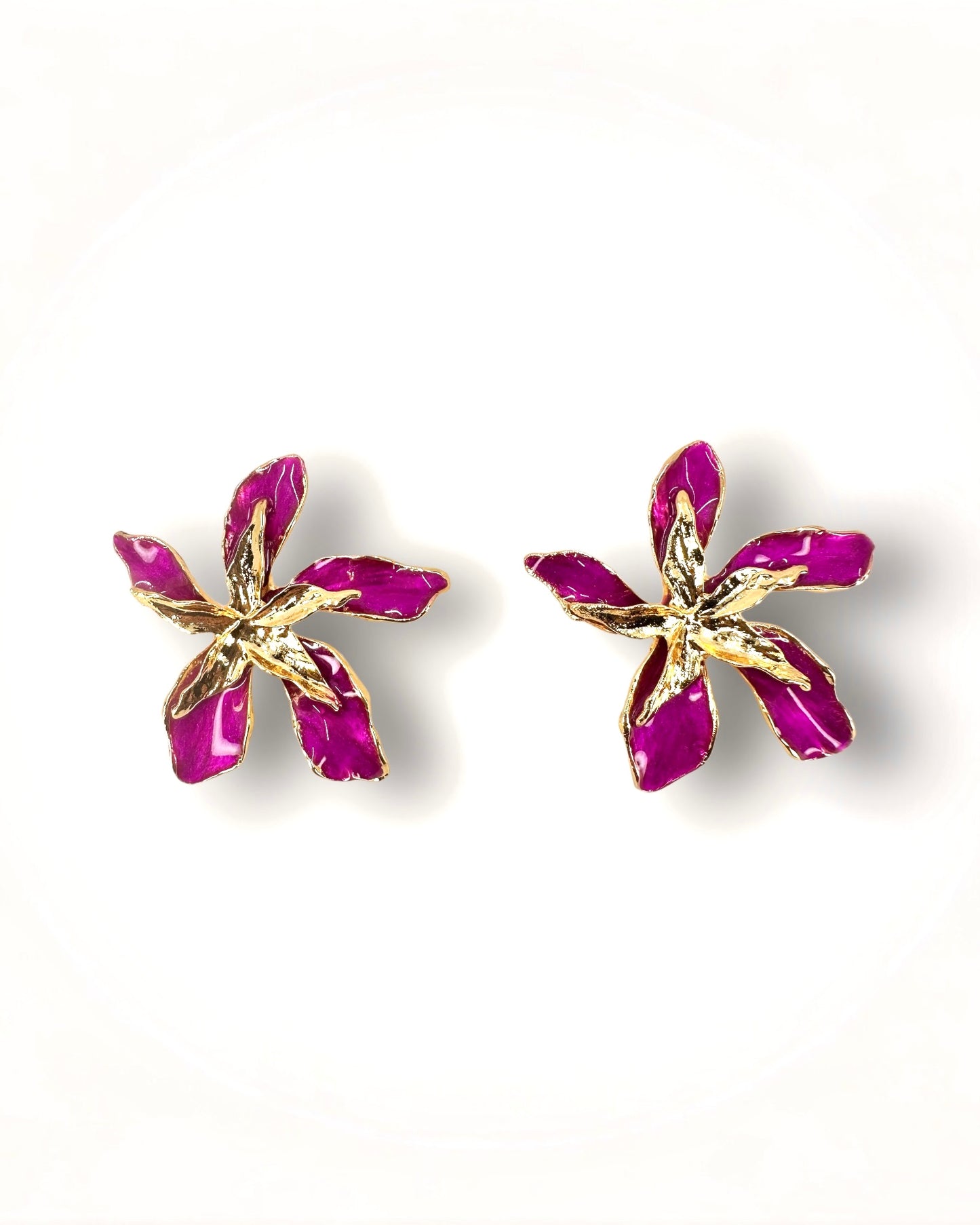 Fuchsia Dahlia Earrings