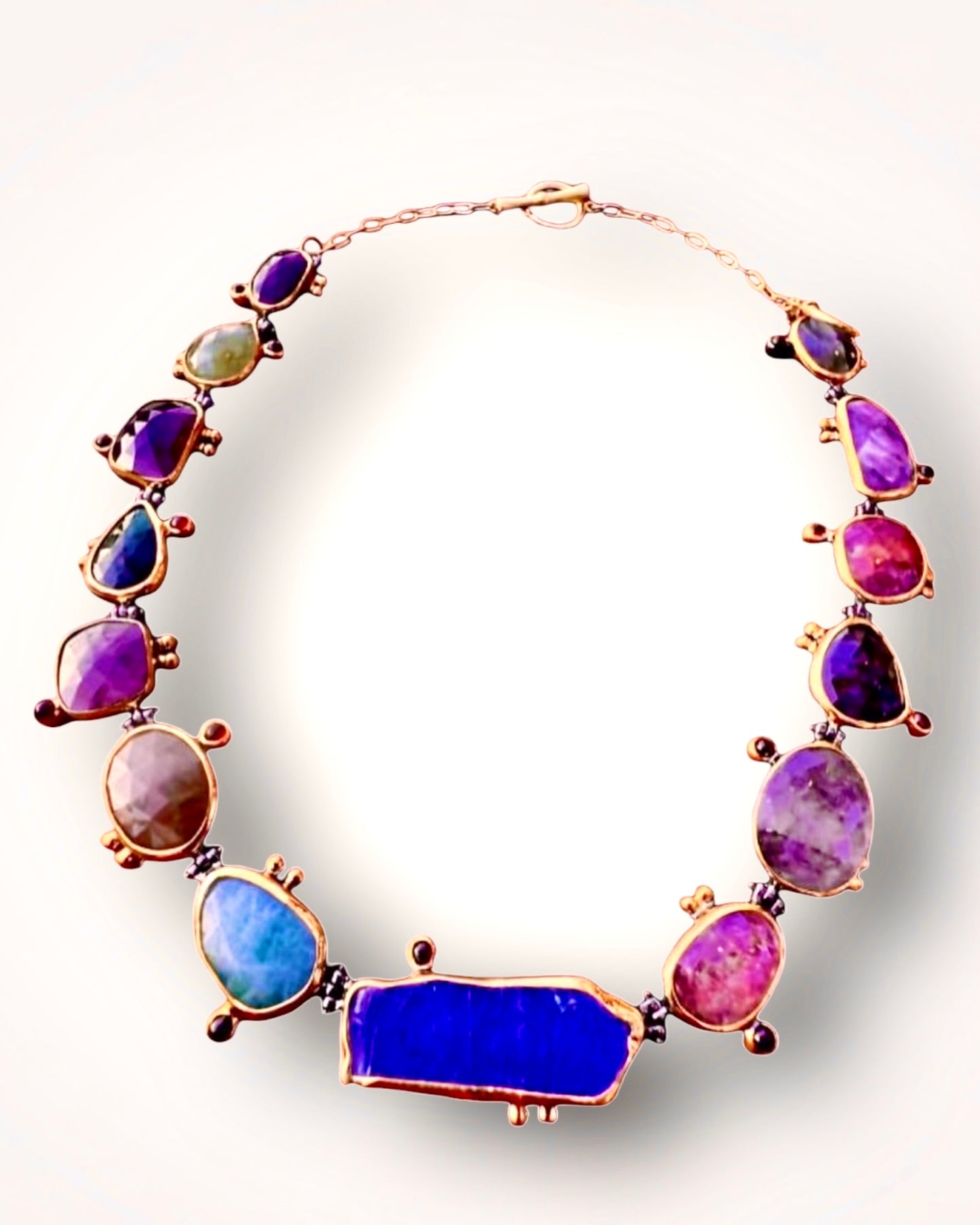 Gold Necklace with Precious Stones