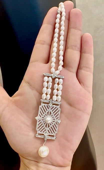 Diamond Pearl Necklace