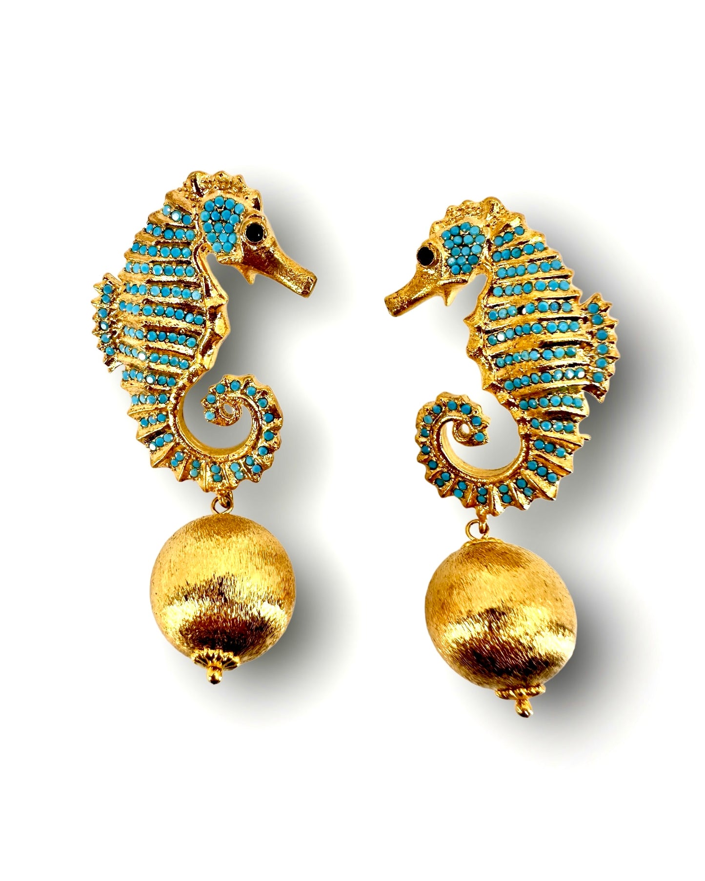 Blue Seahorse Earrings