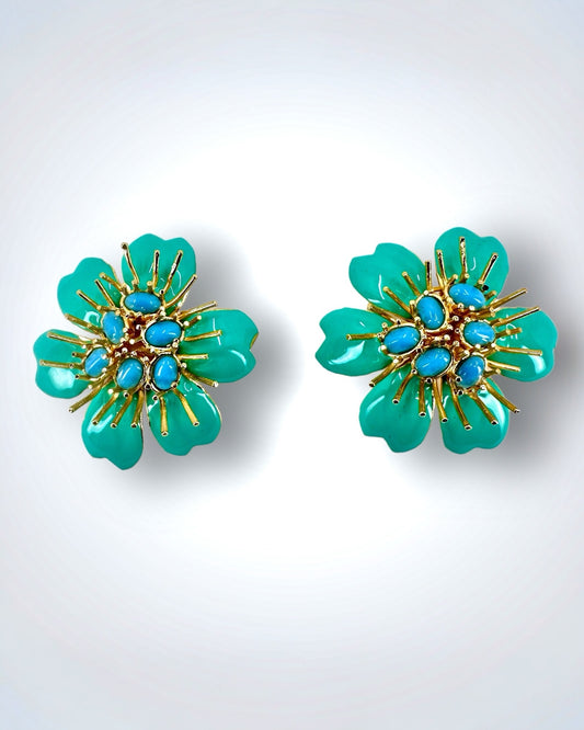 Turquoise Azalea Earrings