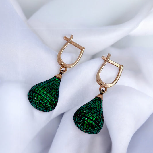 Green Ball Earrings