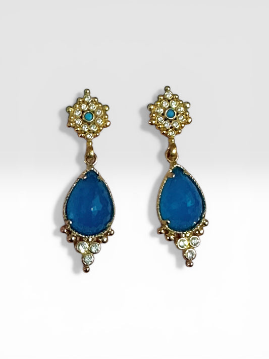 Mavi Yıldız Işıltısı Küpe