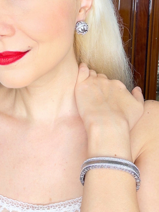 Swarovski Top Küpe Bilezik Seti