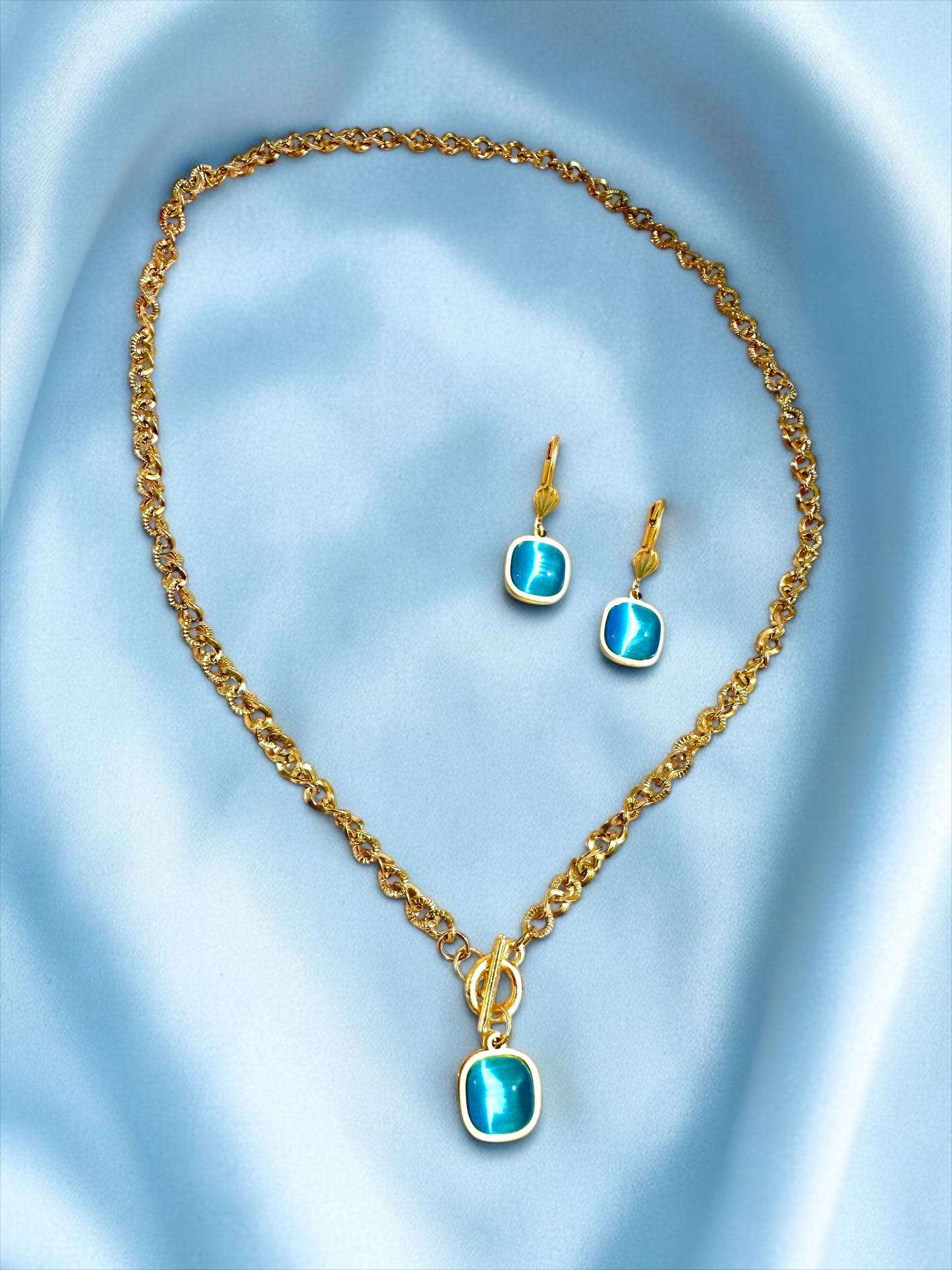 Yıldız Maviş Kolye Küpe Set