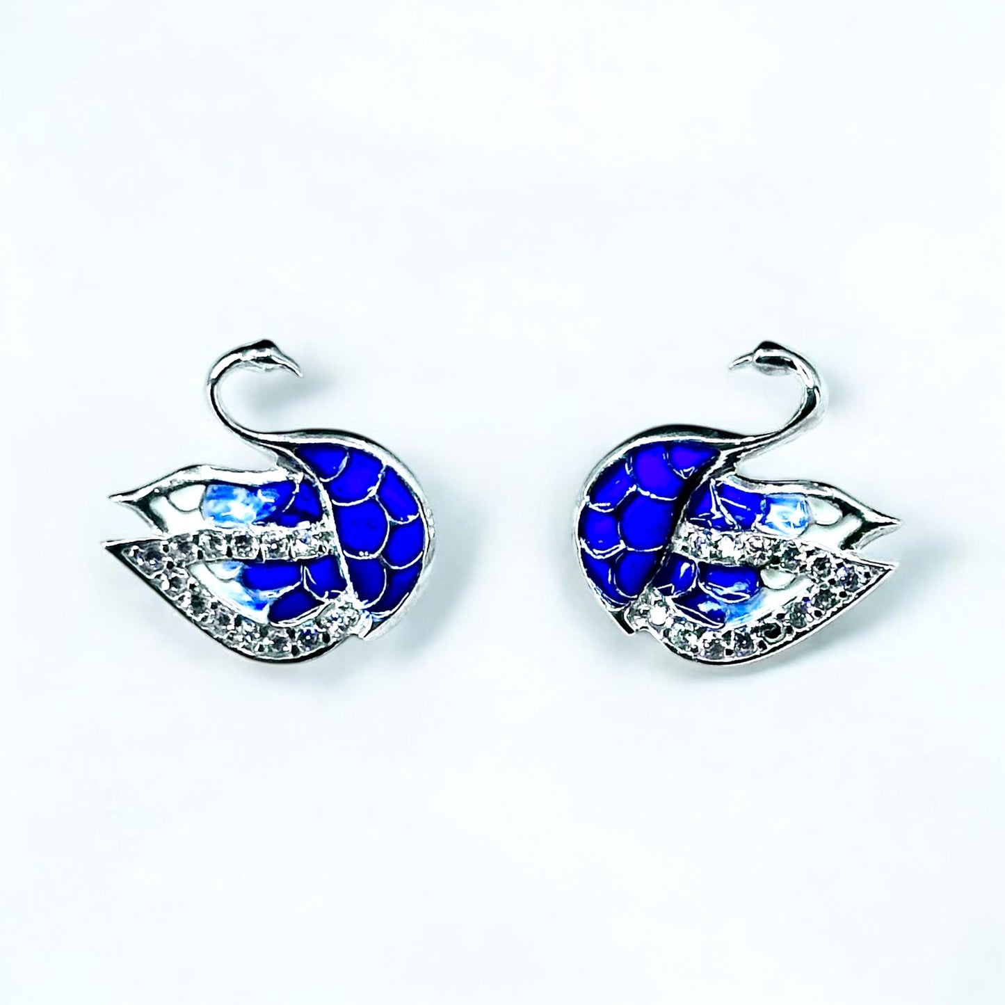 Blue Swan Earrings