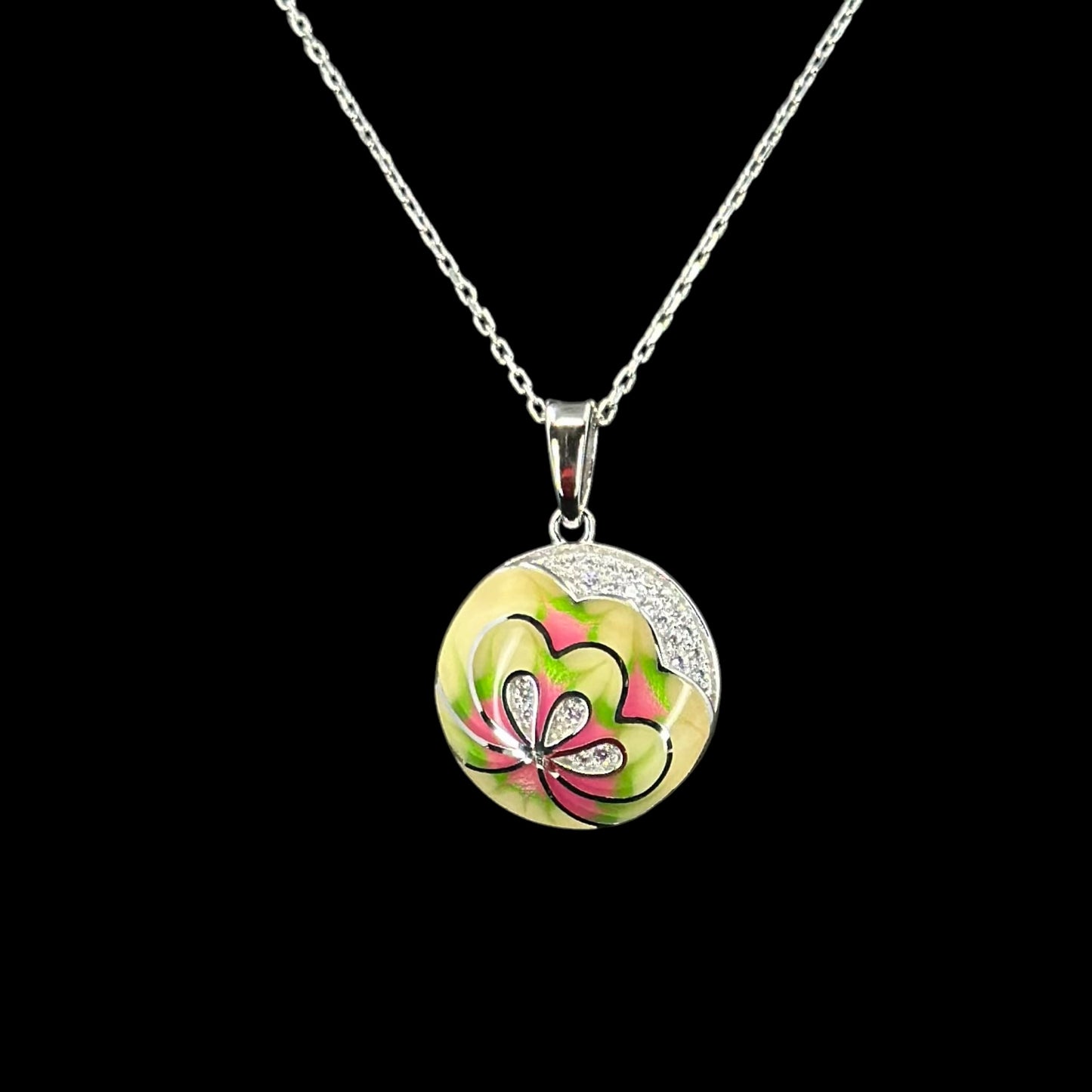 Floral Enamel Necklace