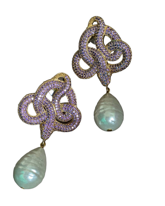 Purple Serpent Earrings