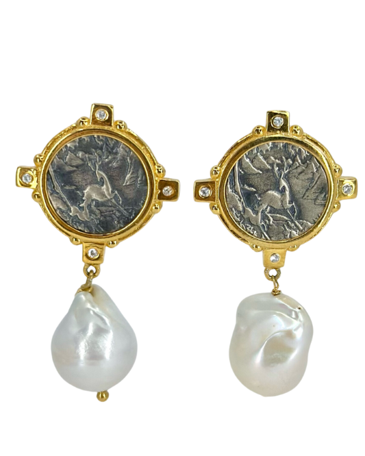 Baroque Pearl Gazelle Earrings