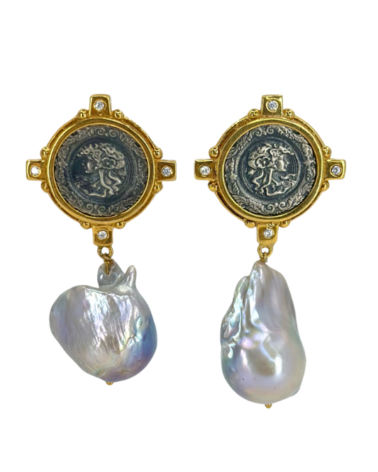 Baroque Pearl Medussa Earrings