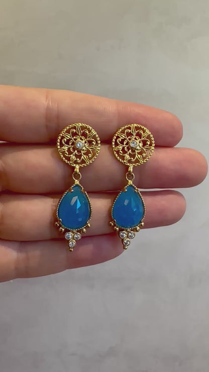 Blue Star Sparkle Earrings