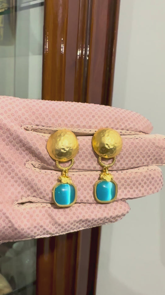 Halef Yıldız Mavi Artisan Küpe