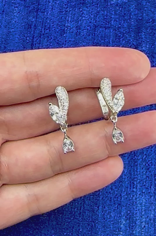 Aşkın Damlası Kolye Küpe Gümüş Set