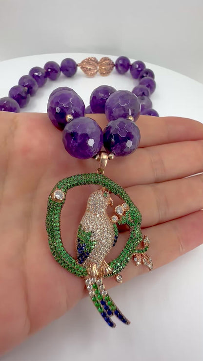 Parrot Amethyst Necklace