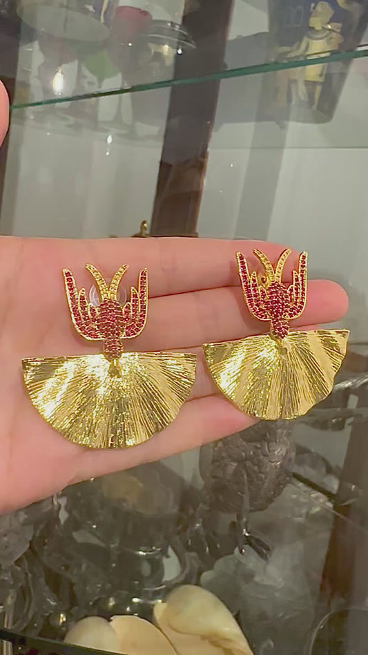 Aşık Kırlangıçlar Kırmızı Küpe