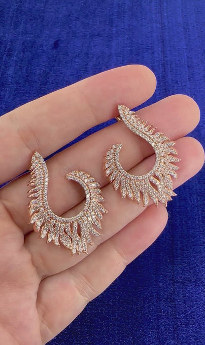 18K Altın Kaplama 925 Ayar Gümüş Salkım Küpe