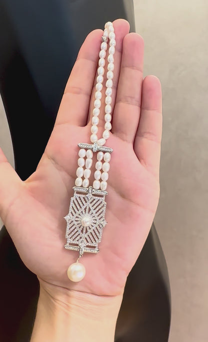 Diamond Pearl Necklace