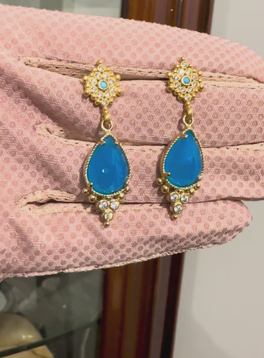 Mavi Yıldız Işıltısı Küpe