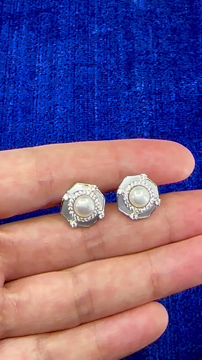 Silver Pearl Earrings