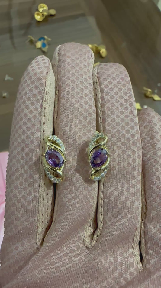 Halef Yıldız Mor Küpe